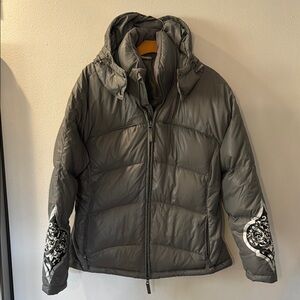 Athleta Brand Gray Hooded Women's Puffer Jacket
